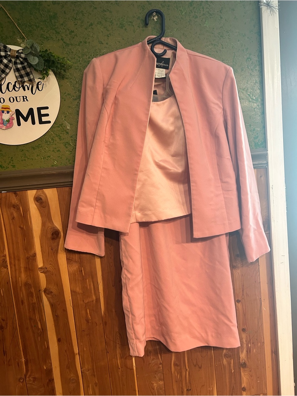 London Times Pink Pencil Skirt and Coordinating Jacket Set